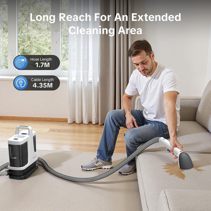 Lubluelu V9 Multi-Purpose Portable Carpet &amp; Upholstery Spot Steam Cleaner, 22000Pa Suction, Four Cle