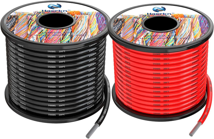 2.0mm² 14 AWG Silikon Elektrischer Draht Hook-up Kabel Insgesamt 20 Meter [10 Meter schwarz und 10 M