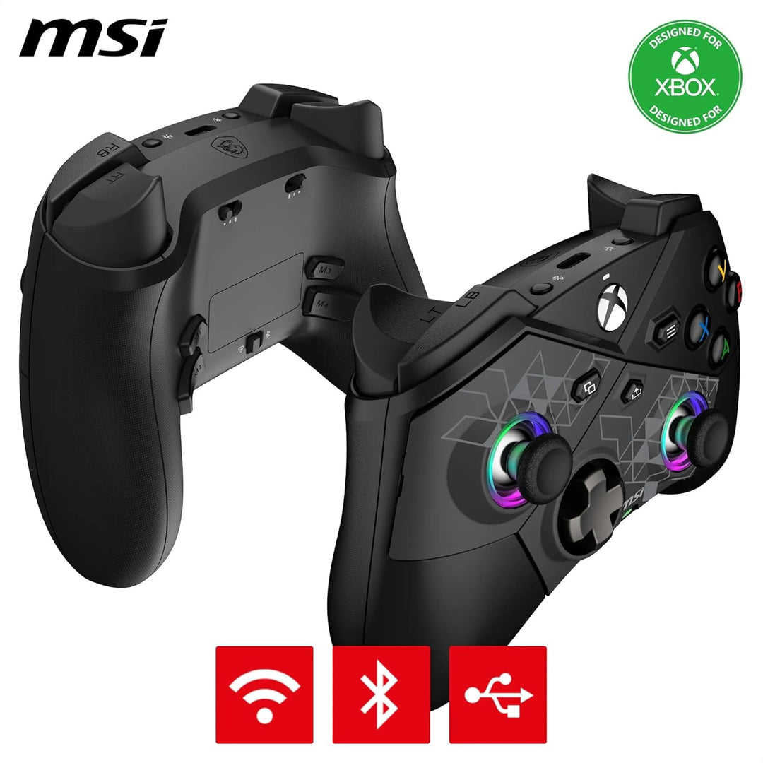 MSI FORCE PRO WIRELESS PC Gamepad Controller - 2,4 GHz, Bluetooth, USB Typ-C zu A - kabelgebunden/dr