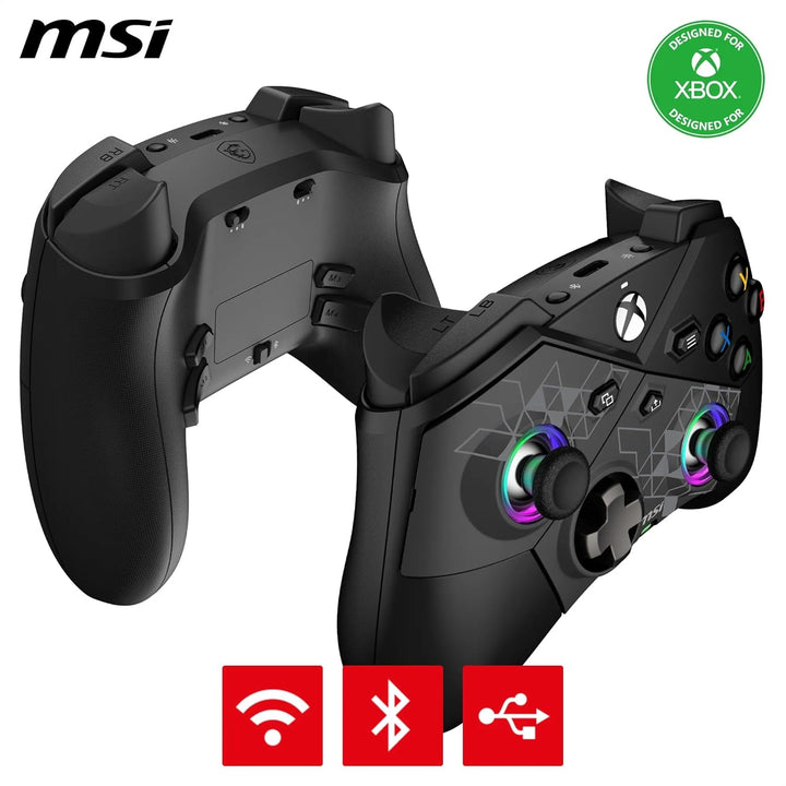 MSI FORCE PRO WIRELESS PC Gamepad Controller - 2,4 GHz, Bluetooth, USB Typ-C zu A - kabelgebunden/dr