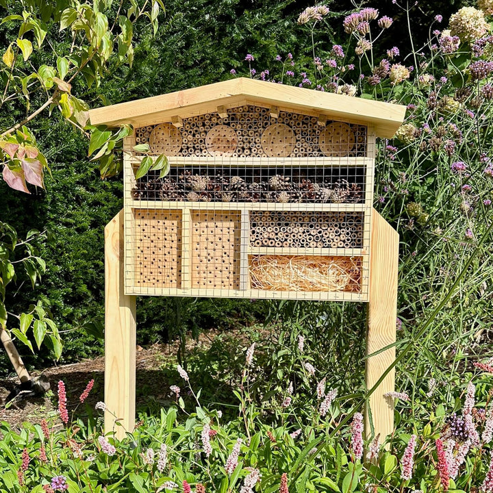 GARTENETAGE XXL Insektenchalet/Bienenhotel Gross zum Aufstellen/Insektenhotel XXL aus Massiv-Holz fü