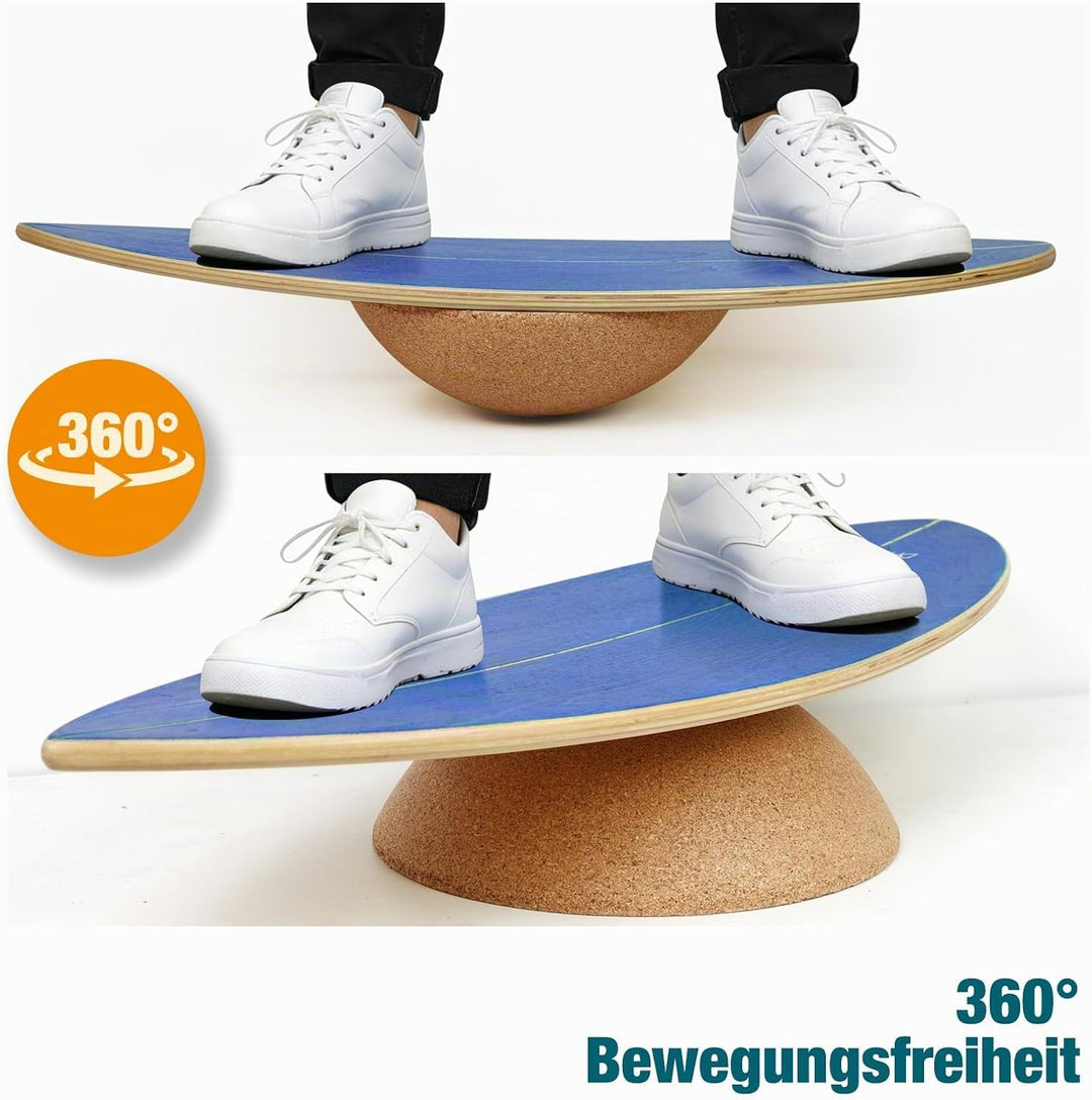 DH FitLife Kork Halbkugel für Surfing Balance Board Erwachsene | 30x10cm ｜360° Half Balance Ball | P