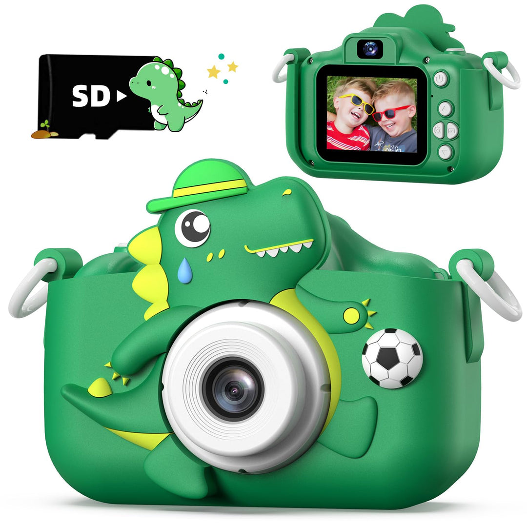 Kinderkamera, Dinosaurier Selfie Digital Kamera mit 32GB Karte, Weihnachts Geburtstagsgeschenk für J