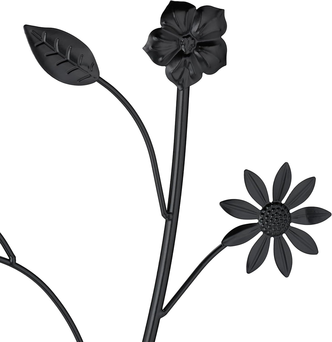 Relaxdays Rankhilfe, 2er Set, Blumendesign, Rosengitter, HBT: 110x34x1 cm, Metall, freistehend, Pfla