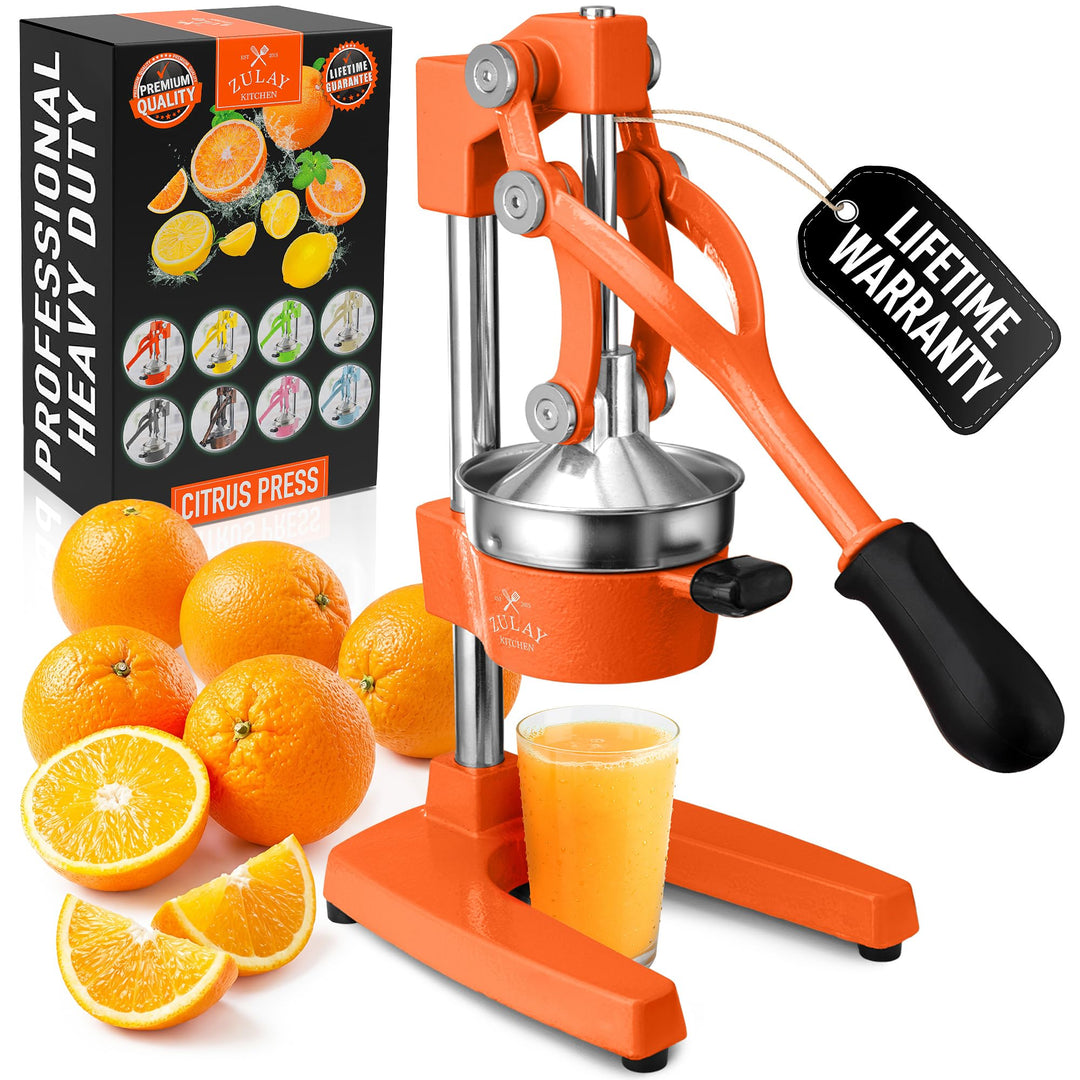Zulay Kitchen Orangensaftpresse aus Gusseisen, robust, leicht zu reinigen, professionelle Zitruspres