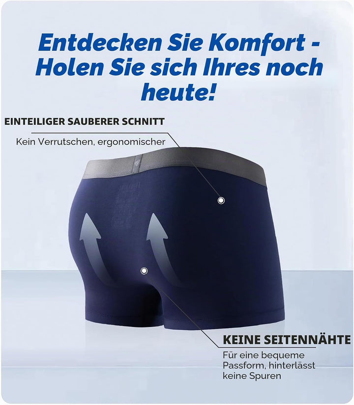 Separatec Herren Boxershorts, Herren Unterhosen aus Bambus-Viskose, atmungsaktiv und weich, Doppelbe