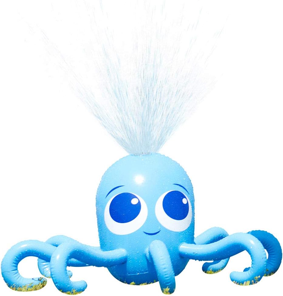 Playtastic Badespielzeug: Aufblasbarer Oktopus mit integriertem Wassersprinkler für Kinder (Wassersp