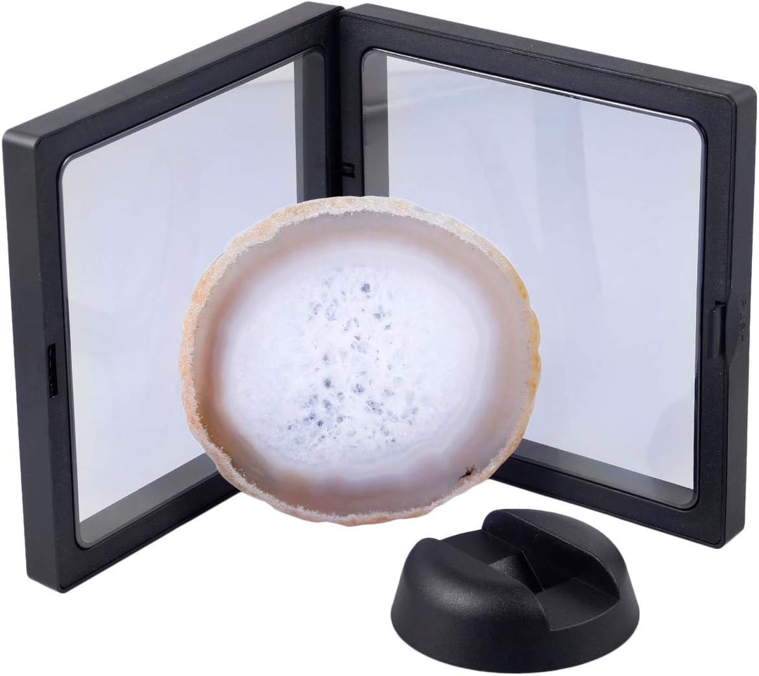mookaitedecor gerahmte Achat Geode Scheibe Stein Display für Wohnkultur, unregelmässige natürliche A