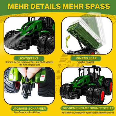 Ferngesteuerter Traktor Ferngesteuert, Ferngesteuertes Auto ab 3 4 5 Jahre, Traktor Spielzeug ab 3 J