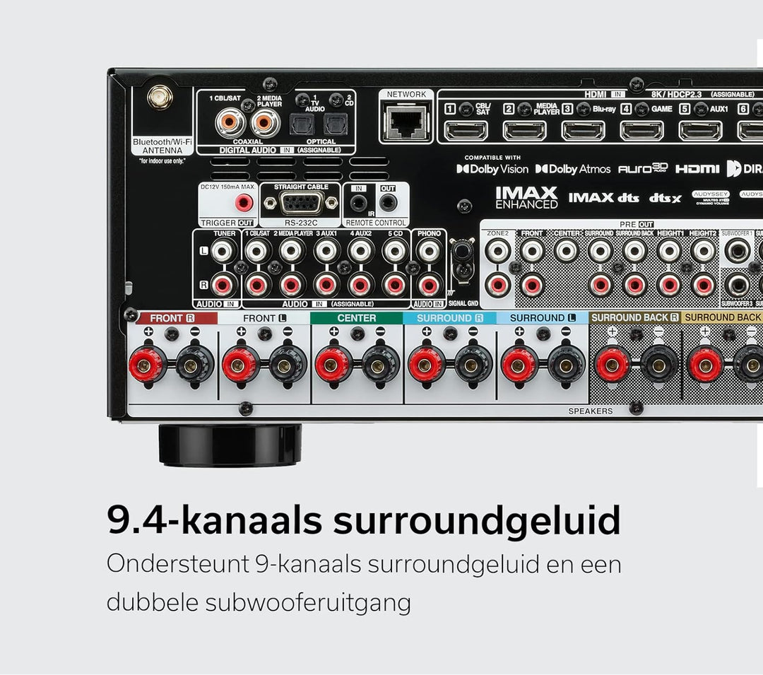 Denon AVC-X3800H 9.4-Kanal AV-Receiver, Verstärker mit Auro-3D, Dolby Atmos, DTS:X, 6 "8K-Eingänge u