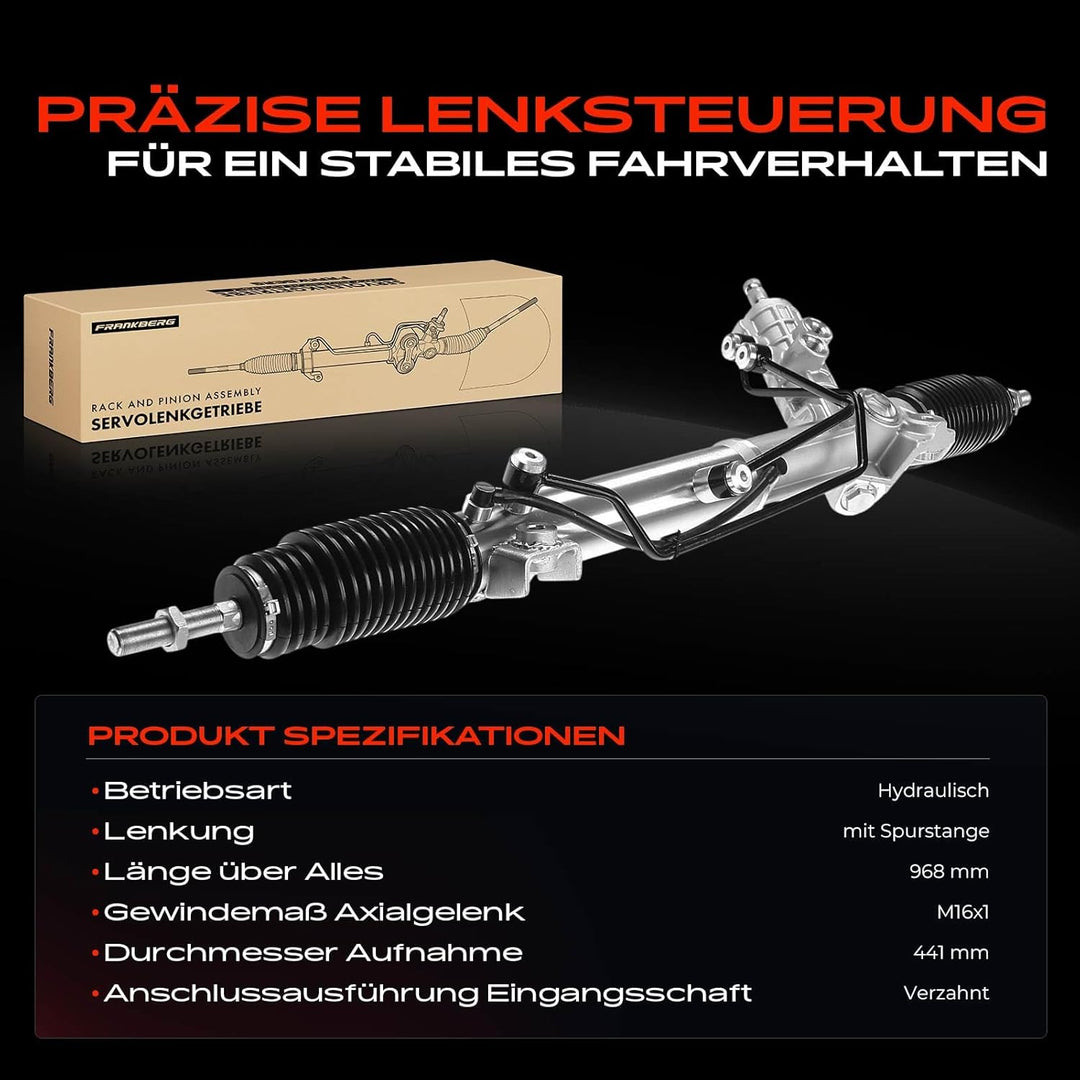 Frankberg Lenkgetriebe Servolenkgetriebe Hydraulisch für Linkslenker Kompatibel mit 5er E39 2.0L-3.0