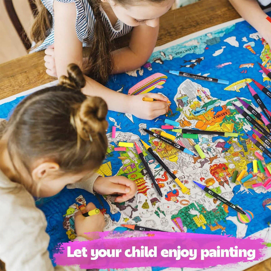 FORETOY Dual Brush Pen Set, 100 Farben Filzstifte Dicke und Dünne Pinselstifte Für Kinder Erwachsene