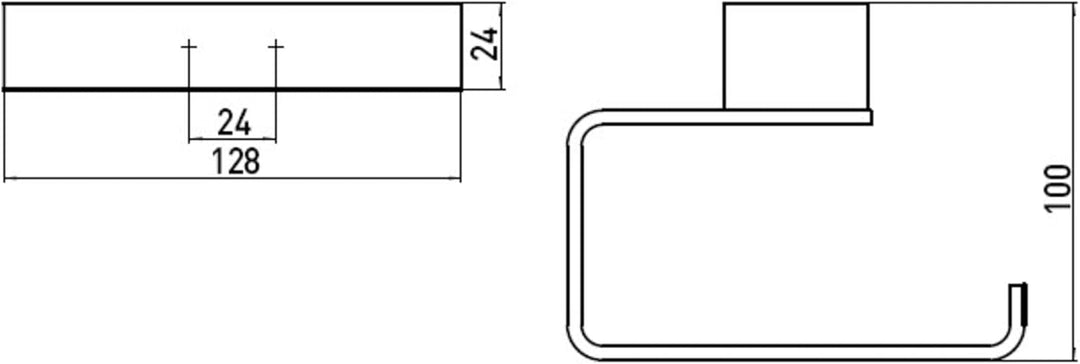 Emco 50001601 Loft Toilettenpapierhalter, Farbe emco-steel, Breite 128 mm, ohne Deckel, Rollenhalter