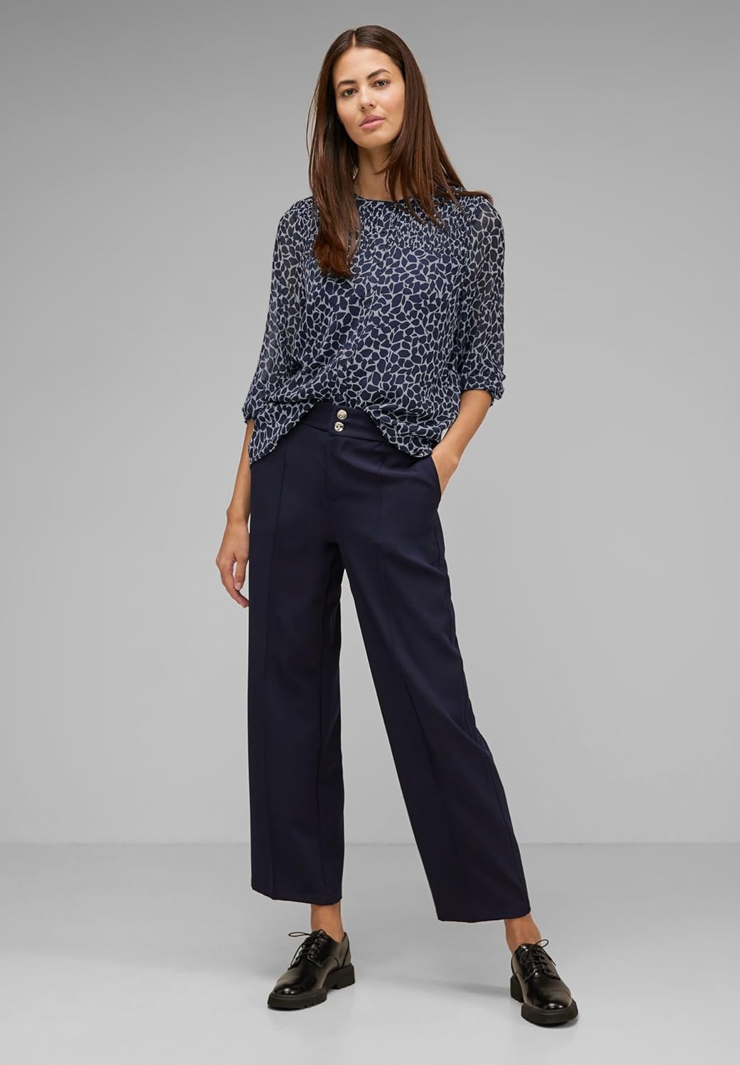 Street One Damen Chiffonbluse 38 Deep Blue, 38 Deep Blue