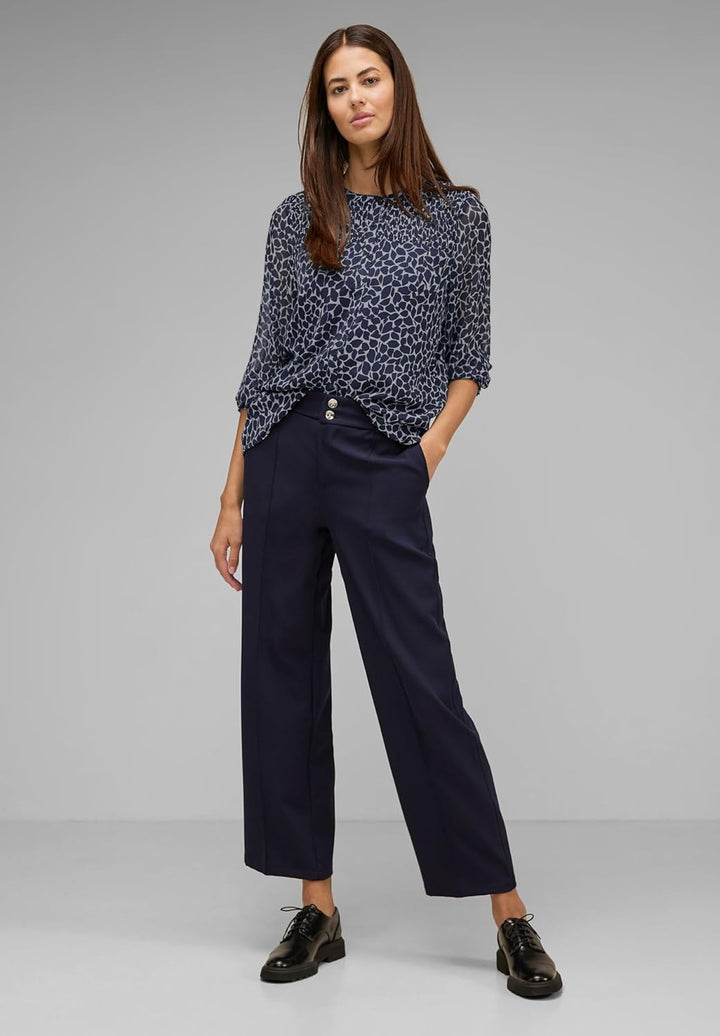 Street One Damen Chiffonbluse 38 Deep Blue, 38 Deep Blue