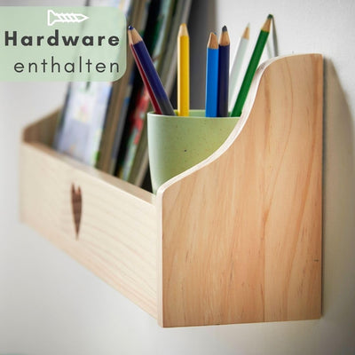 Haus Projekt 2 Pack Kiefer Herz Kinderregal, Wandregal Kinderzimmer, Dekoratives Bücherregal für Kin