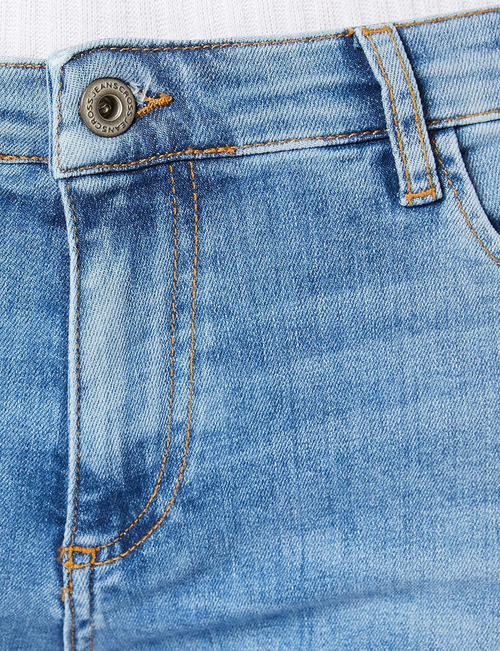 Cross Jeans Damen Genna Jeans-Shorts, Mid Blue, 30W Kurz
