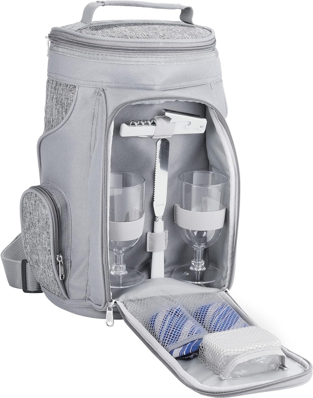 BRUBAKER Kühltasche für 2 Flaschen Wein und Champagner bis 1,5 l, gepolsterte Weinkühltasche - Pickn