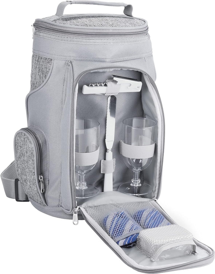 BRUBAKER Kühltasche für 2 Flaschen Wein und Champagner bis 1,5 l, gepolsterte Weinkühltasche - Pickn