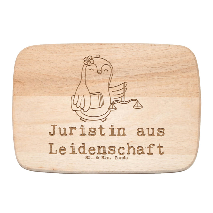 Mr. & Mrs. Panda Schneidebrett Juristin Leidenschaft - Geschenk, Jura Studium, Frühstücksbrettchen,