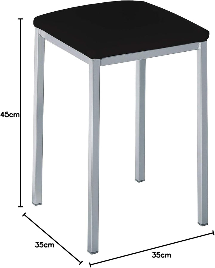 ASTIMESA - Gepolsterter Küchenhocker - Solide und Feste Struktur - Gestell Farbe Aluminium und Sitzf