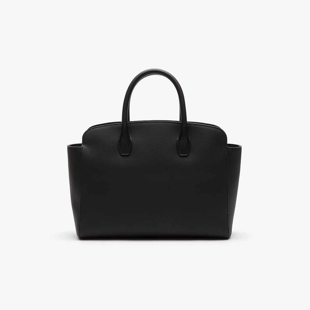 Lacoste Damen Henkeltasche M TOP HANDLE BAG,Lederimitat (100% PU),32x26.5x11cm Noir Einheitsgrösse,