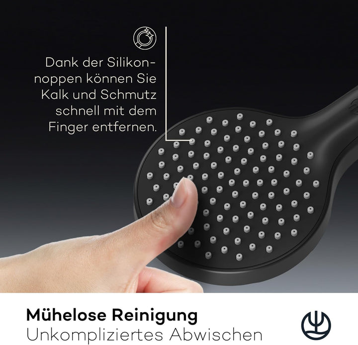 KLUDI-X3 Universal Duschkopf wassersparend als Option, Duschbrause mit 1 Strahlart, reinigungsfreund