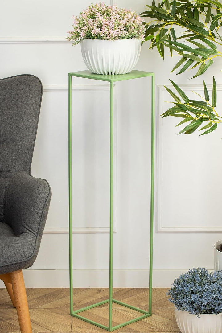 Blumenständer Metall Grün 100 cm Hoch - Solider und Robuster Blumenhocker Metall - Pflanzenständer f