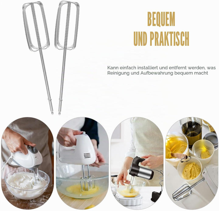 2er-set Handmixer-besen, Ersatz-eierquirl aus Edelstahl, Teigknetwerkzeug für Küche Und Haushalt