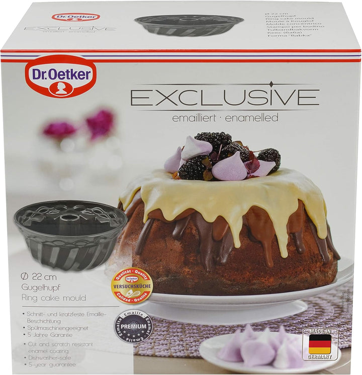 Dr. Oetker Gugelhupfform Ø 22 cm Exclusive, traditionelle Backform für köstlichen Gugelhupf, Kuchenf