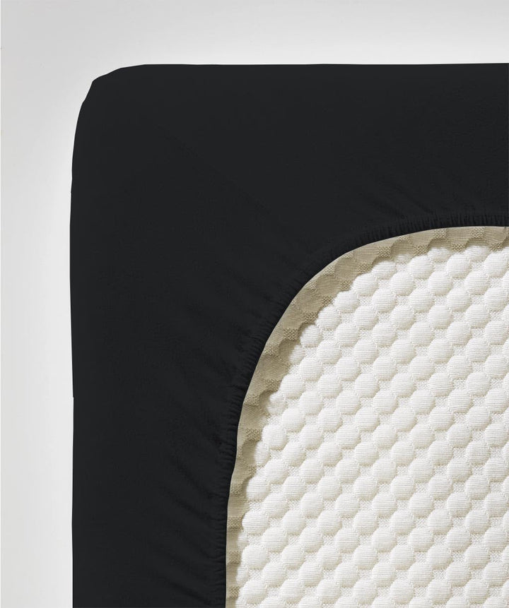Fleuresse L-001117-0941-0600 Comfort Bettlaken, Jersey, schwarz, 37.8 x 28.2 x 5.8 cm 200/200 Schwar