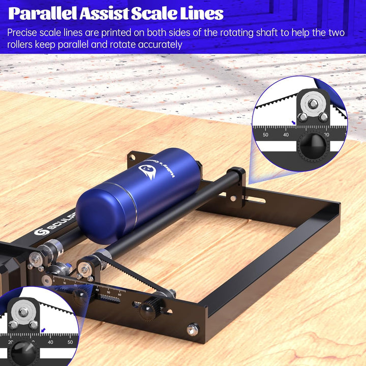 SCULPFUN Laser-Rotationswalze, Lasergravierer Y-Achsen-Rotationswalze mit 360°-Rotation zum Lasergra