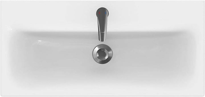 VBChome Kollektion Moduo slim 80cm x 38cm Waschtisch für Unterschrank Einbau Waschbecken mit Überlau