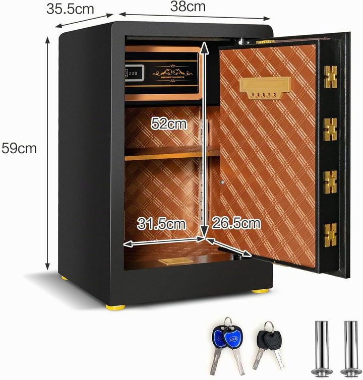 LIFEZEAL 42,5L Schranktresor, Safe Tresor mit Lock Box, Möbeltresor Wandtresor mit verstellbares Fac