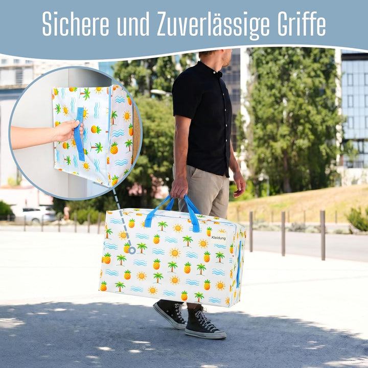VENO Extra grosse, robuste Umzugstaschen mit breiter Öffnung und verstärkten Griffen, wiederverwendb