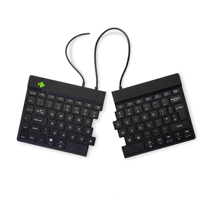 R-Go Split Tastatur, Ergonomische Design mit Geteilte Tastenfeld und Integrierter Pausenanzeige, QWE
