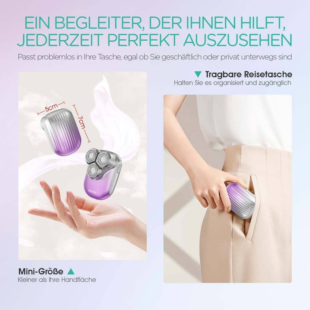 VOYOR Damenrasierer Elektrisch Epilierer Damen Rasierer Damen Intimrasierer Für Frauen Wasserdichter