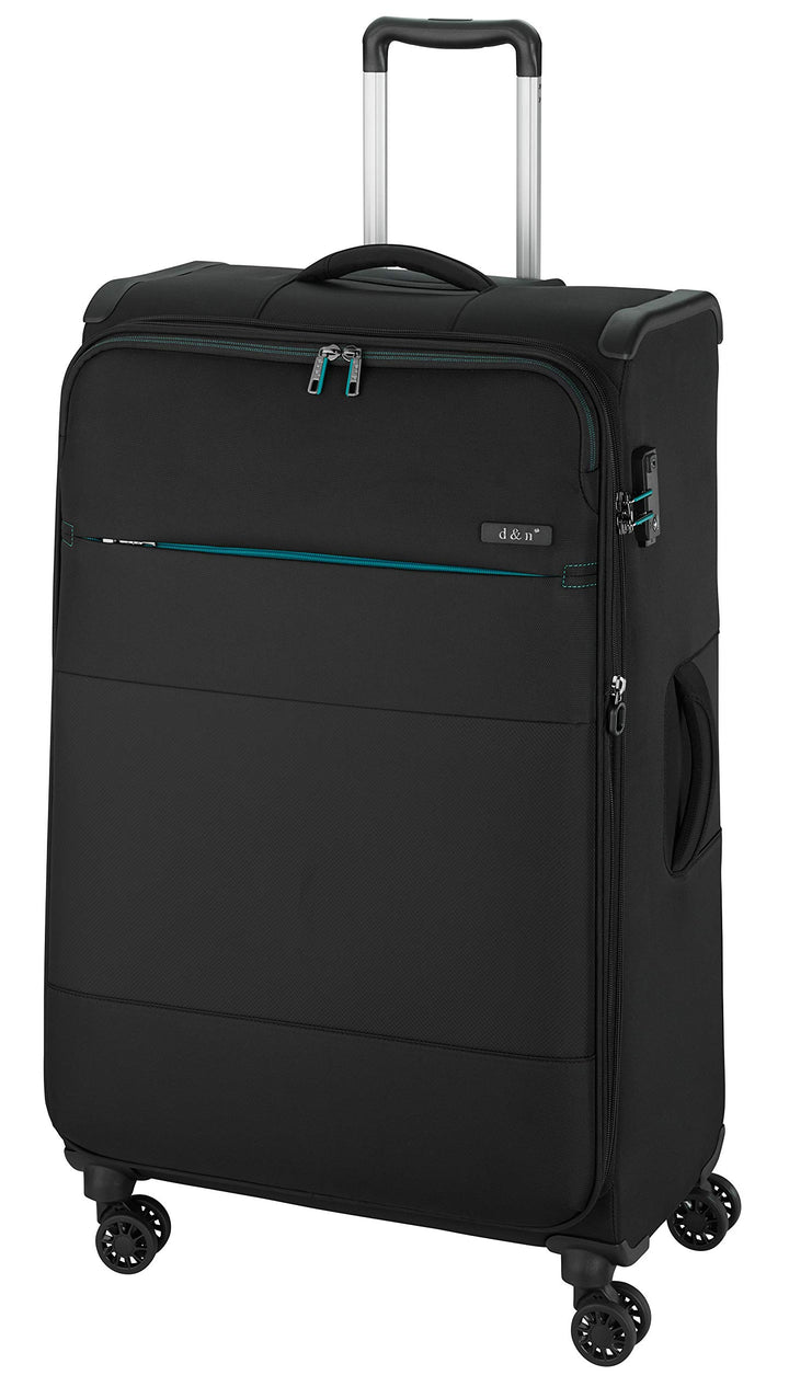 D & N Unisex 9074-01 Koffer Trolley 4 Rollen, schwarz, 1, Schwarz