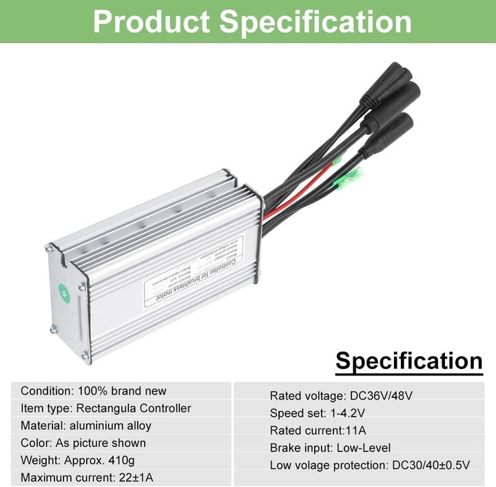 Keenso E-Bike Controller, Elektrofahrrad Universal KT‑22A Wasserdichter 36V /48V Controller mit Lich