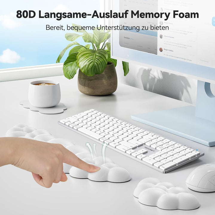 TECKNET Wolke Handballenauflage Tastatur, Ergonomisches & Entspannendes Handgelenk: Memory-Schaum mi