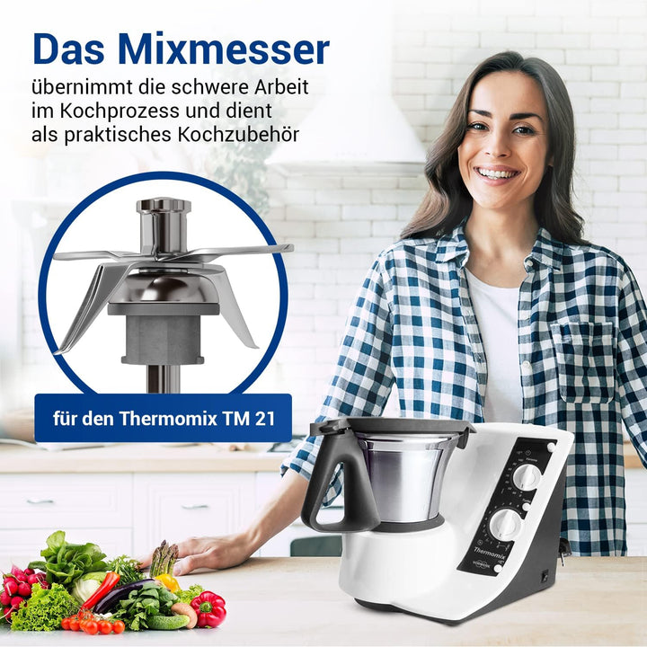VIOKS Messer für Vоrwerk Thermоmix ТM21 Küchenmaschine Mixmesser aus Edelstahl Thermоmix ТM 21 / Ers