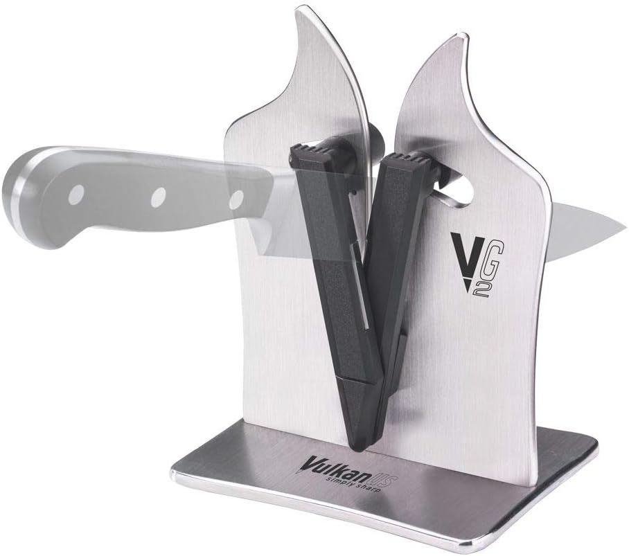 Vulkanus Unisex – Erwachsene Messerschärfer Professional G2 Schärfgerät, silber, One Size Single, Si