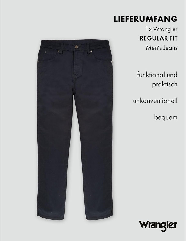 Wrangler Herren Jeans Regular - Mid Waist - Regular Fit - Schwarz W30-W44 31W / 32L Navy, 31W / 32L