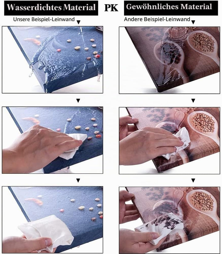 Piy Painting Wasserdichte Leinwandbild Küche Löffel Gewürzen Pfeffer Wandbild Bilder und Kunstdrucke