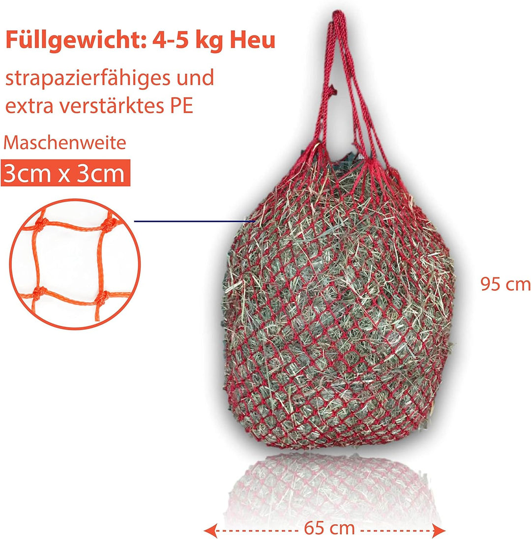 Pferdelinis Heunetz für Pferde, Heunetz engmaschig optimal zur Beschäftigung für Pferde 3x3 Heutasch