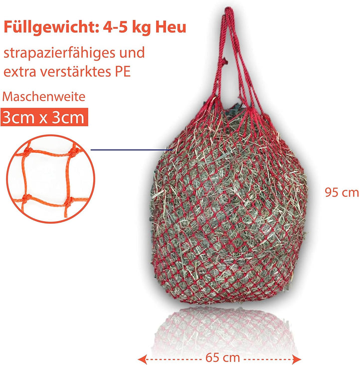 Pferdelinis Heunetz für Pferde, Heunetz engmaschig optimal zur Beschäftigung für Pferde 3x3 Heutasch
