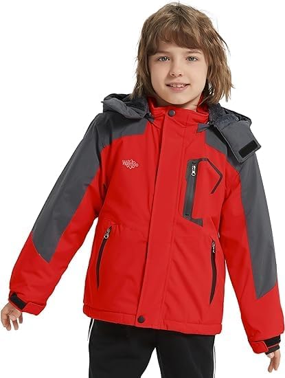 Wantdo Jungen Berg Ski Jacke Warmer Winter Fleece Mäntel Wasserdichter Atmungsaktive Jacke Outdoor K