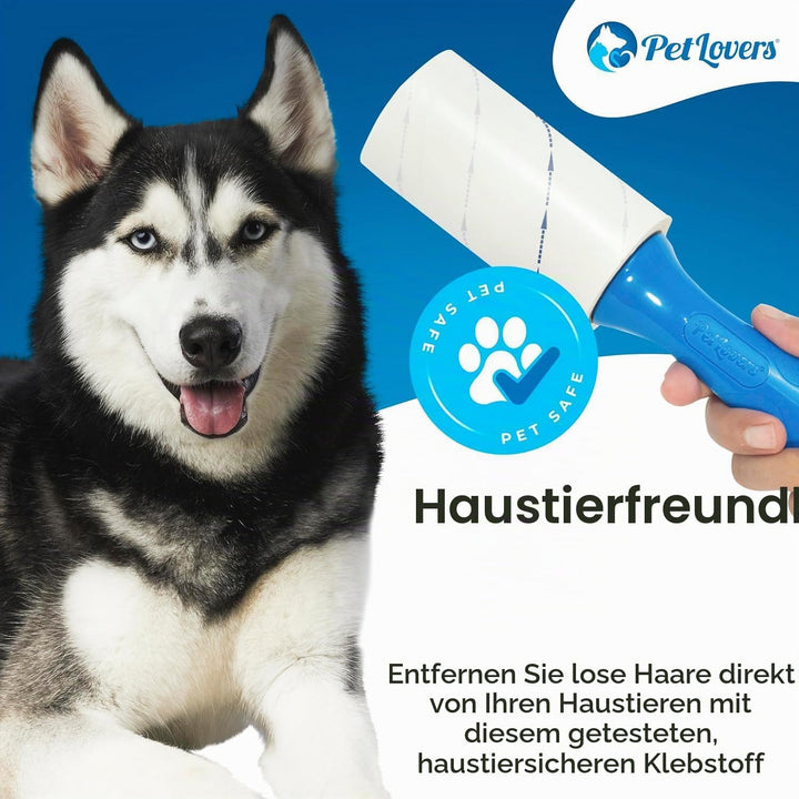 PetLovers Extra klebrige Fusselrolle Mega Value Set 450 Blatt für die Tierhaarentfernung, Hunde- und