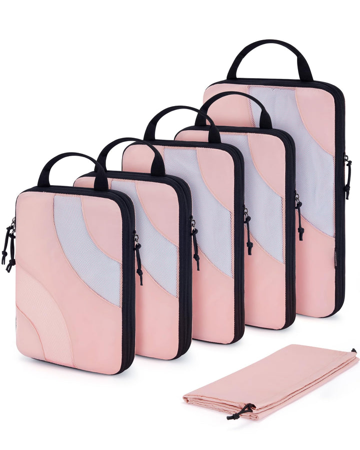 BAGSMART Packing Cubes Compression 6 Stück, Packwürfel Kompression Koffer Organizer Set, Travel Esse