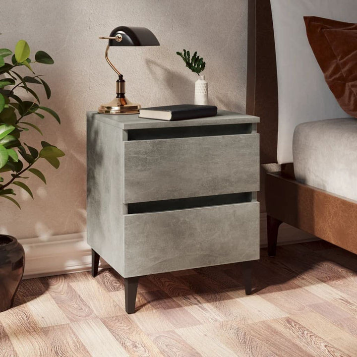 FIRBNUS Bedside Table Nachtkonsole Beistelltisch mit Stauraum Night Stand Nachttisch Betongrau 40x35